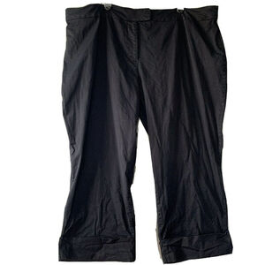 avenue pants plus size 24 black cropped pants cuffed